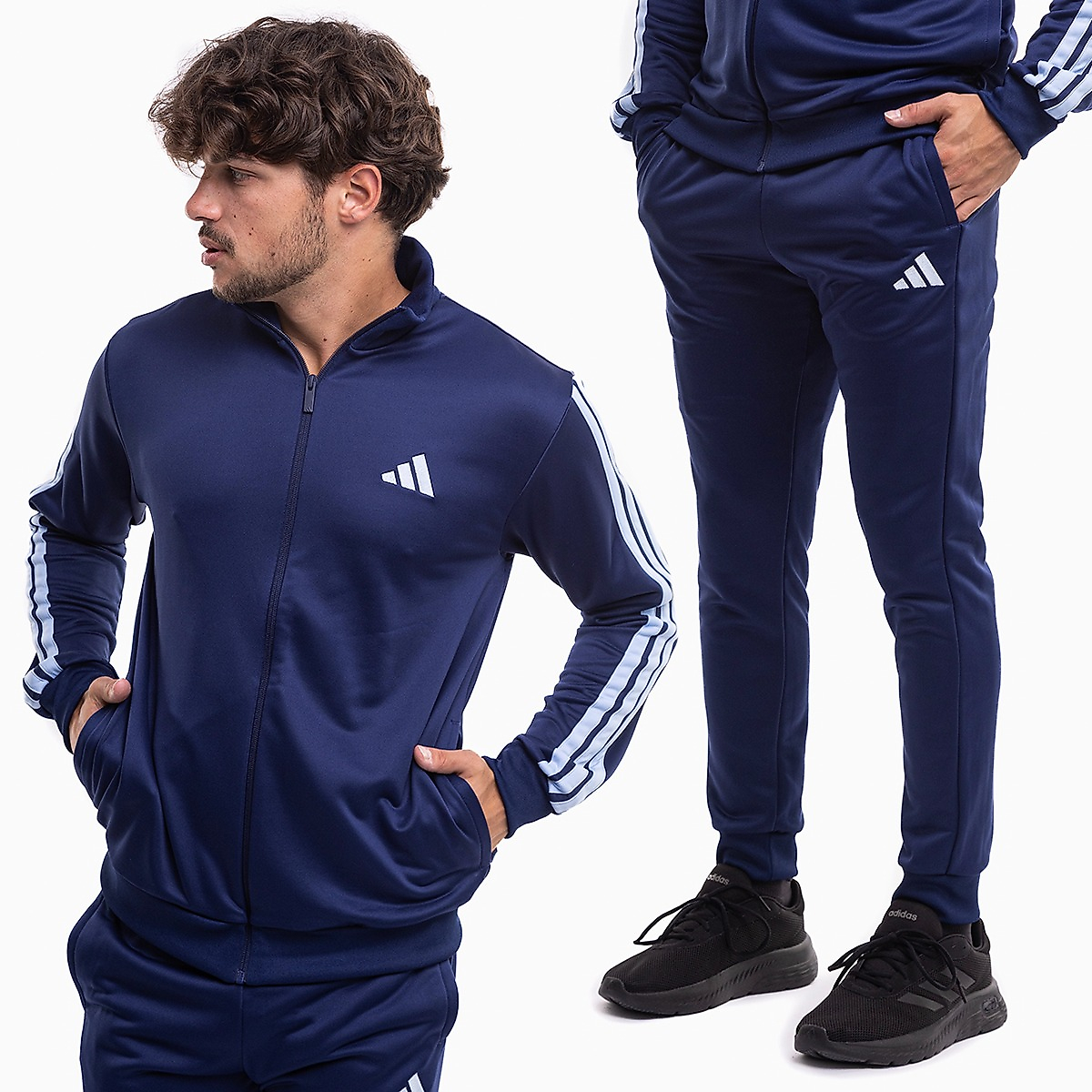 adidas Heren trainingspak Sportswear Basic 3-Stripes French Terry JI8873