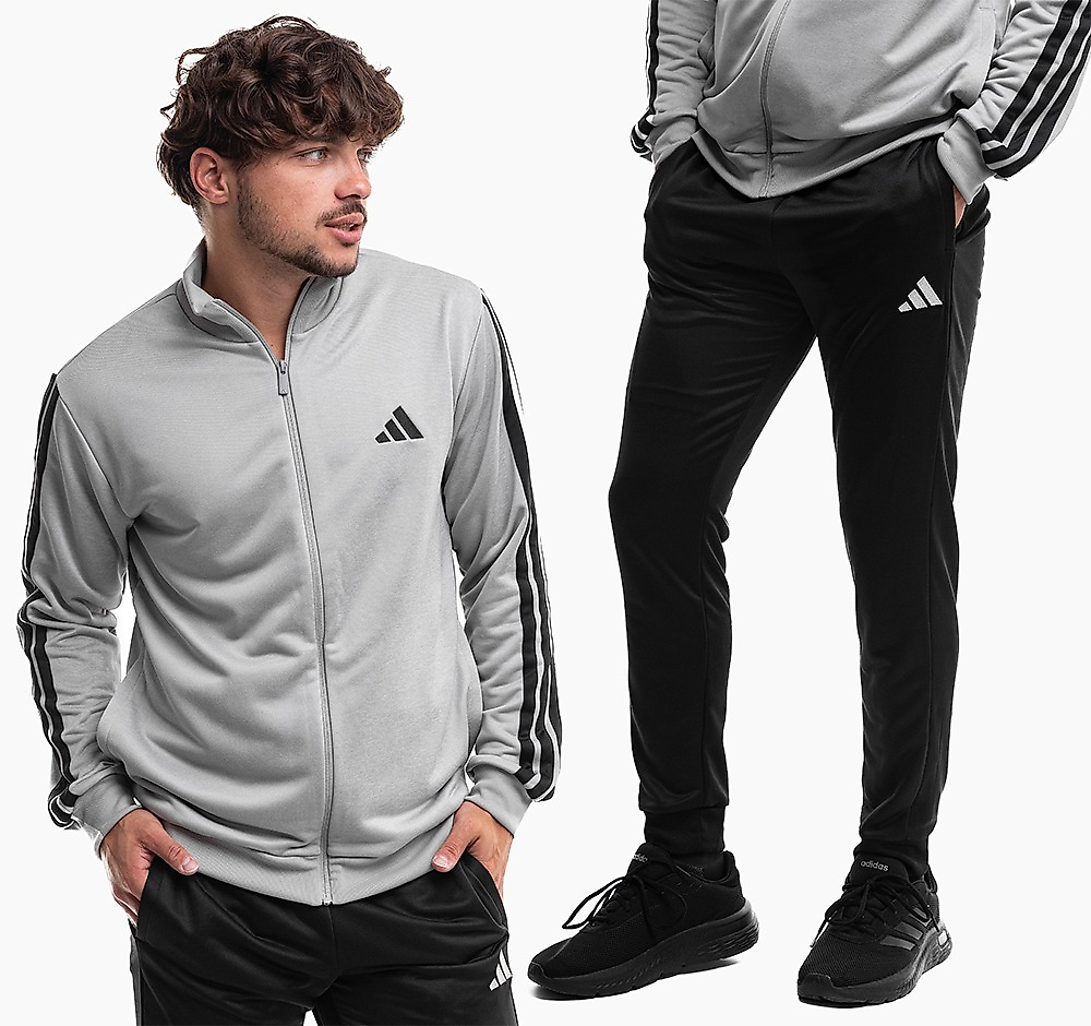 adidas Heren trainingspak Sportswear Basic 3-Stripes French Terry Tracksuit JI8876