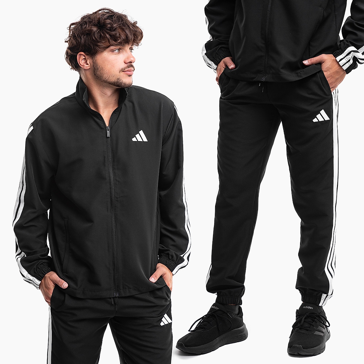 adidas Heren trainingspak Sportswear Basic 3-Stripes Woven TT Track Suits JI8849