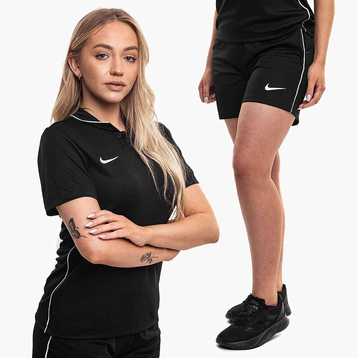 Nike dames sportset shirt shorts Dri Fit Park 26 Polo HM7150 010/HM7162 010
