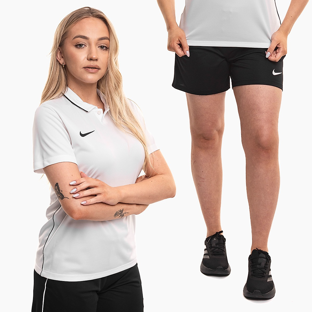 Nike dames sportset shirt shorts Dri Fit Park 26 Polo HM7150 100/HM7162 010