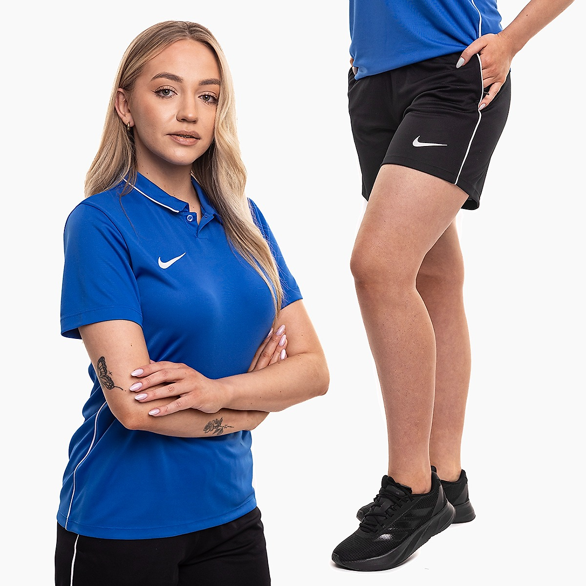 Nike dames sportset shirt shorts Dri Fit Park 26 Polo HM7150 463/HM7162 010